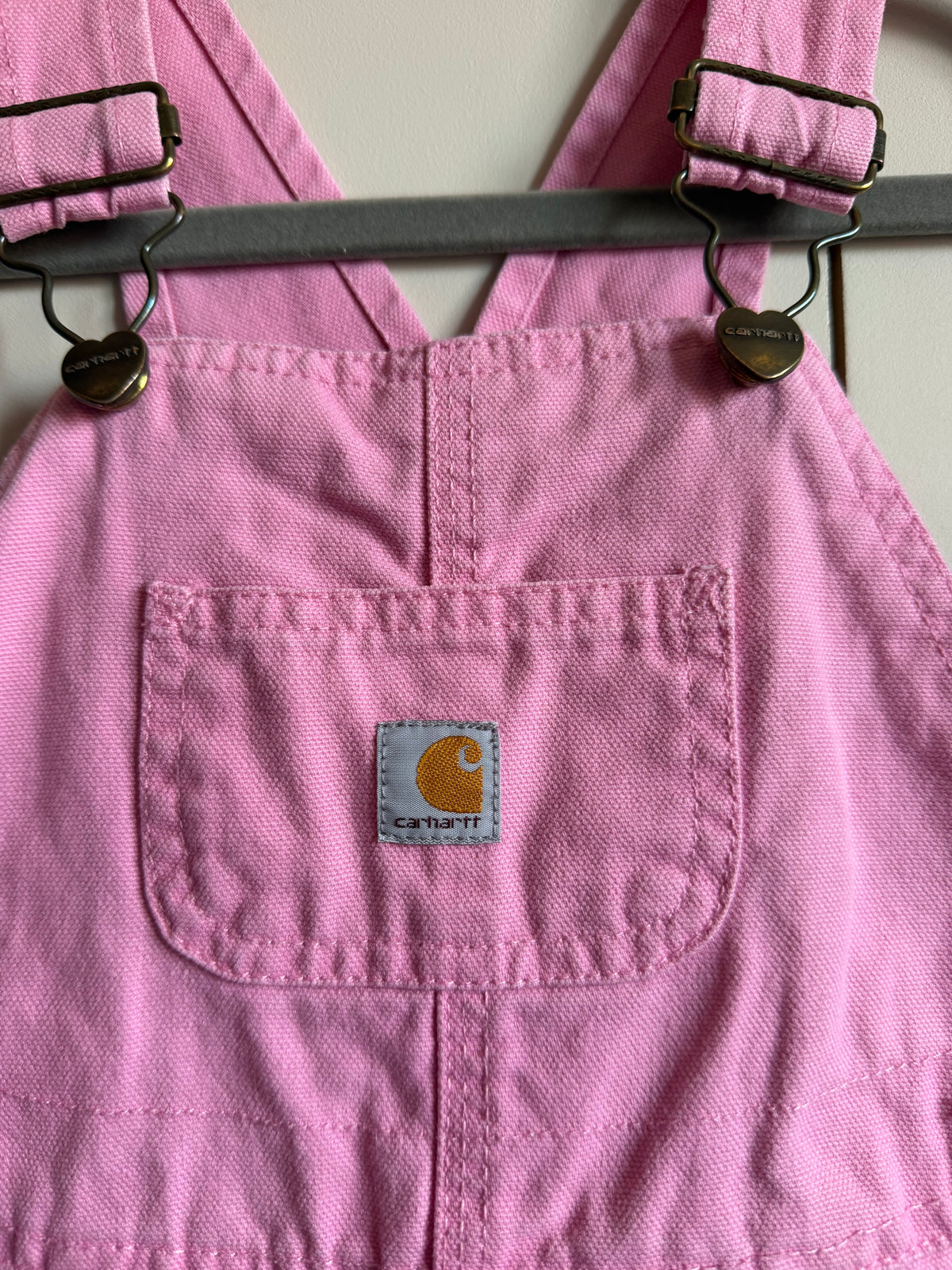 Carhartt Plaid Fleece Lined Pink Dungarees - Age 2