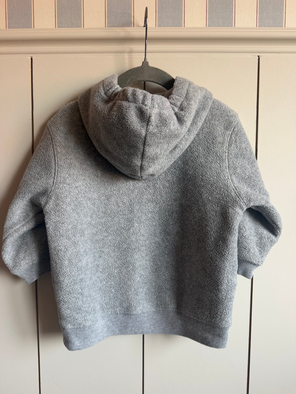 GAP Grey Fleece Embroidered Hoodie - Age 2