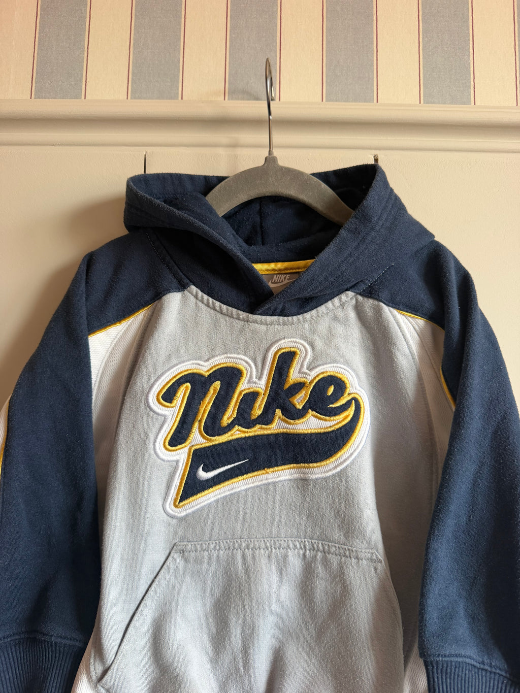 Nike Embroidered Spellout Colour Block Hoodie - Age 3