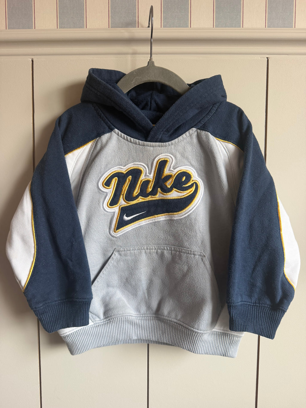 Nike Embroidered Spellout Colour Block Hoodie - Age 3