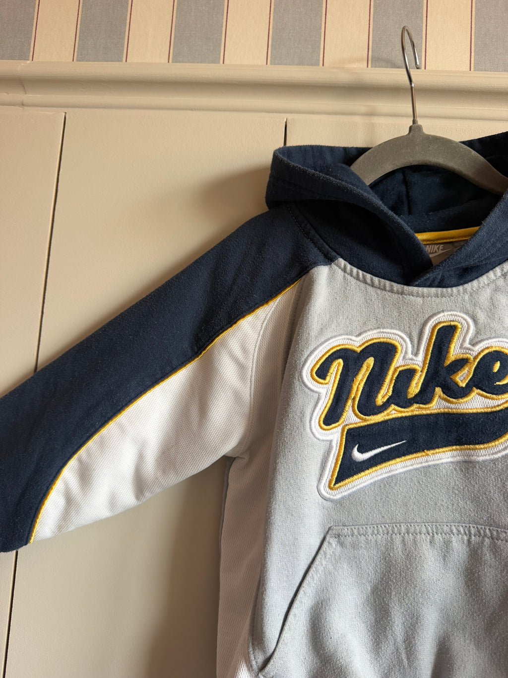 Nike Embroidered Spellout Colour Block Hoodie - Age 3