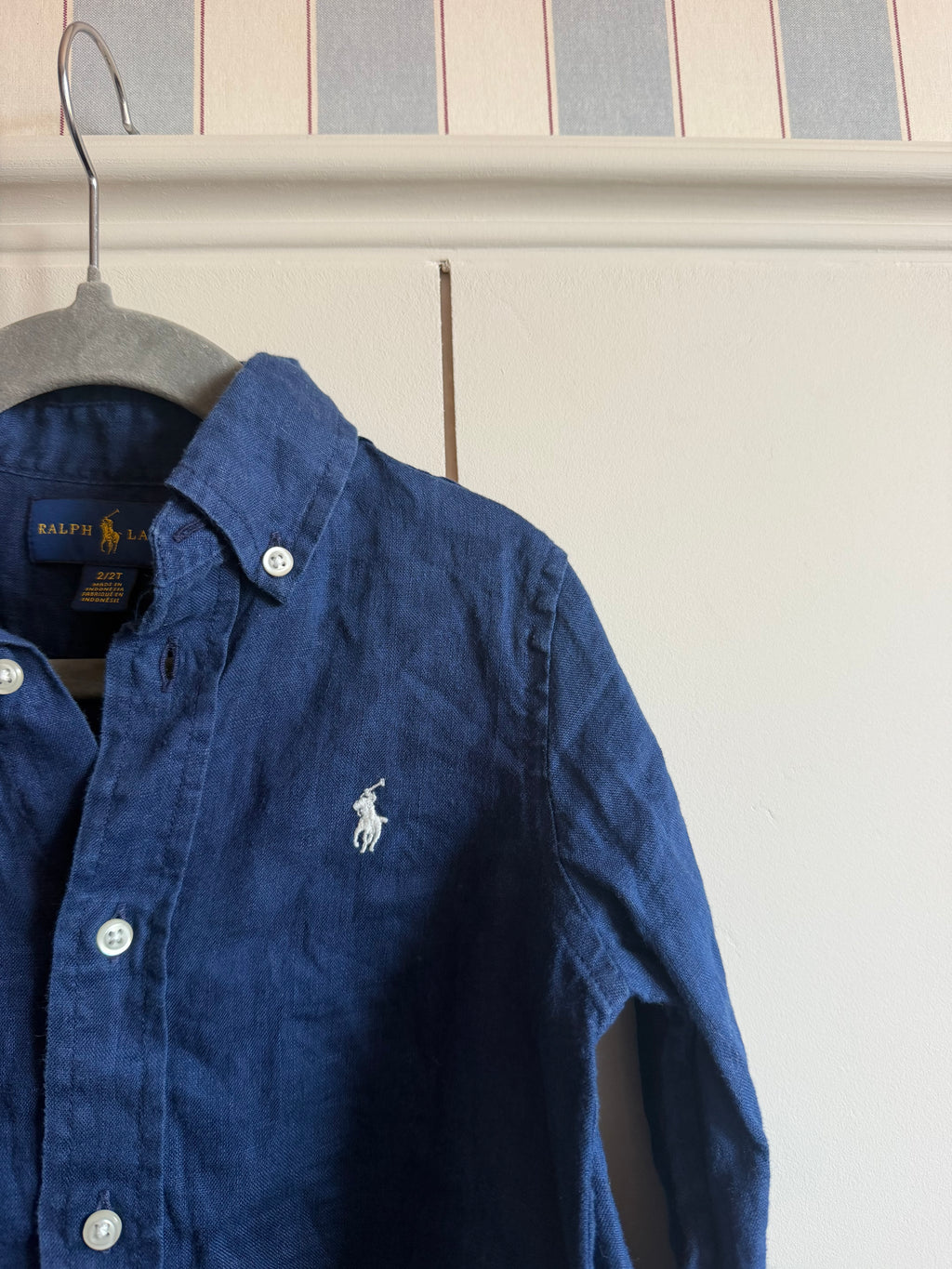 Ralph Lauren Navy Linen Shirt - Age 2