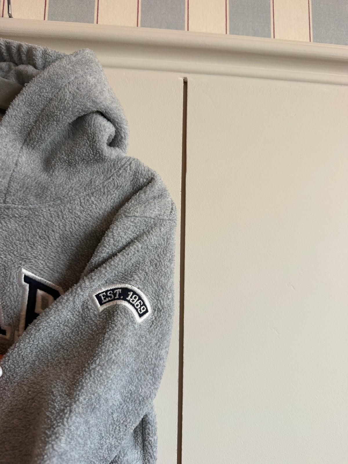 GAP Grey Fleece Embroidered Hoodie - Age 2