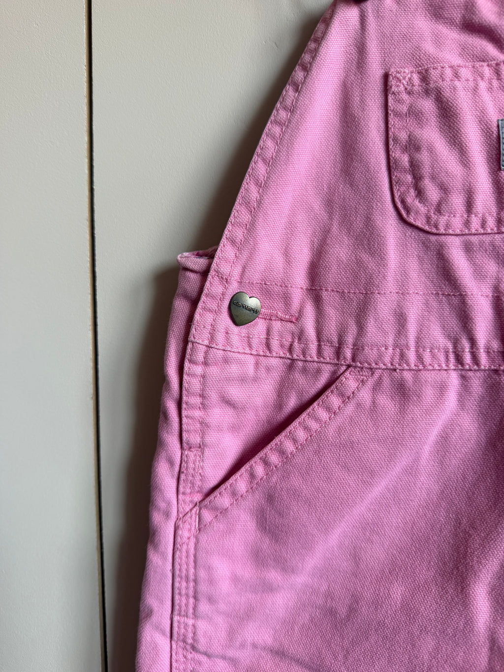 Carhartt Plaid Fleece Lined Pink Dungarees - Age 2