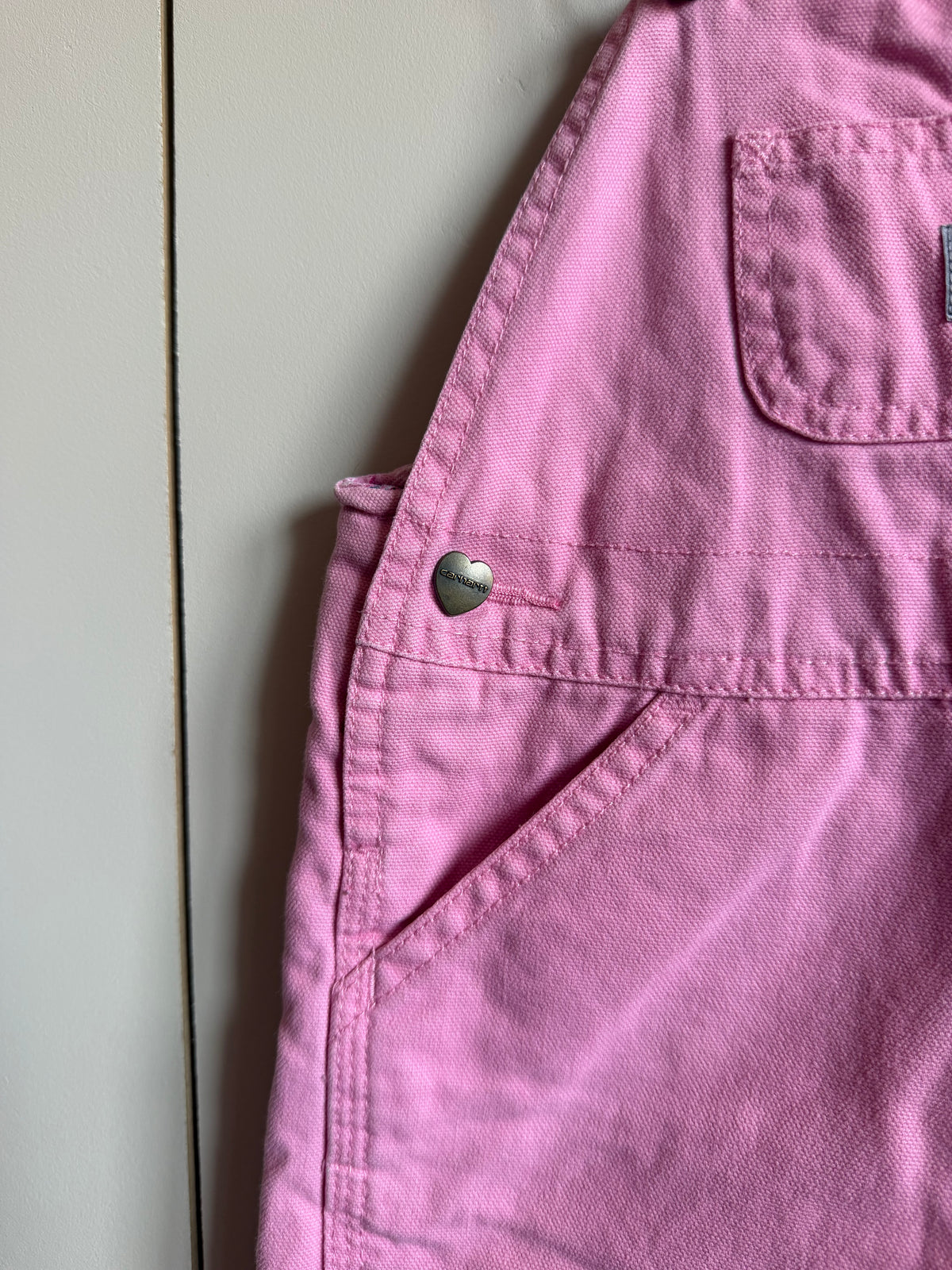 Carhartt Plaid Fleece Lined Pink Dungarees - Age 2