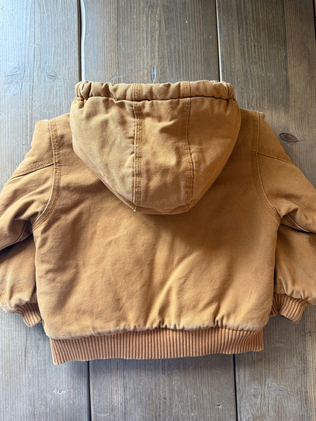 Carhartt Quilted Beige Hooded Jacket - Age 2