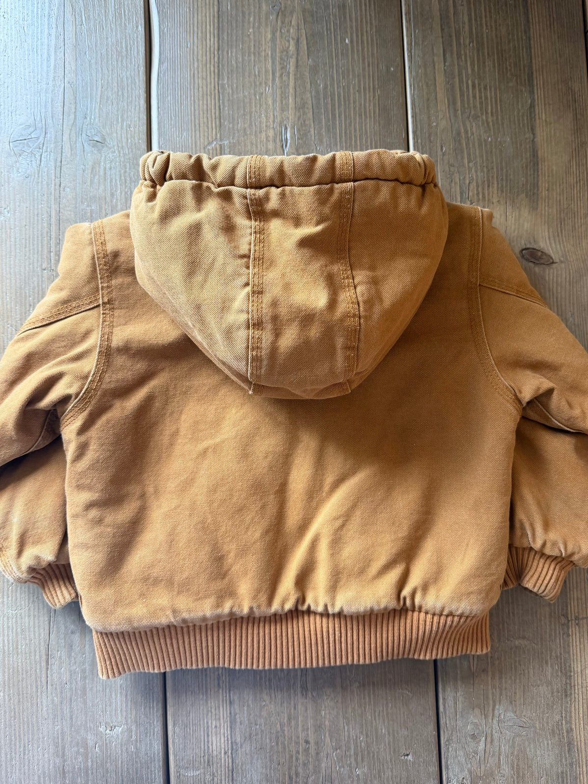 Carhartt Quilted Beige Hooded Jacket - Age 2