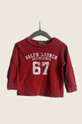 Ralph Lauren Red Long Sleeve Tee - 12 months