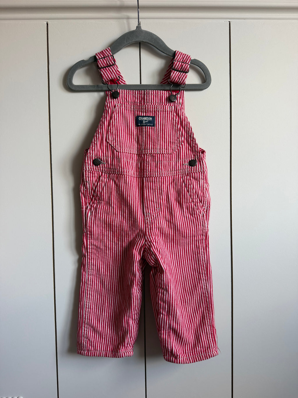 Oshkosh B’Gosh Railroad Red Stripe Dungarees *Rare* - 12 months